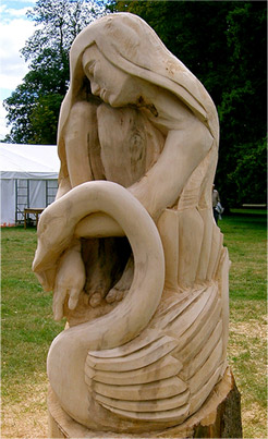 sculpture of lady with swan - click to enlarge
